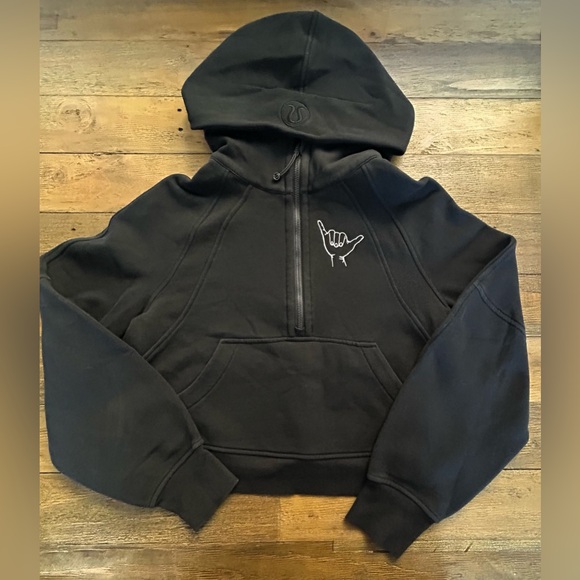 LULULEMON RARE Hawaii SHAKA Scuba Oversized Full Zip Hoodie Black Size XS/S - Picture 1 of 15